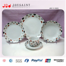 14PCS Decal Porcelain Tableware Plate Cup &Saucer
